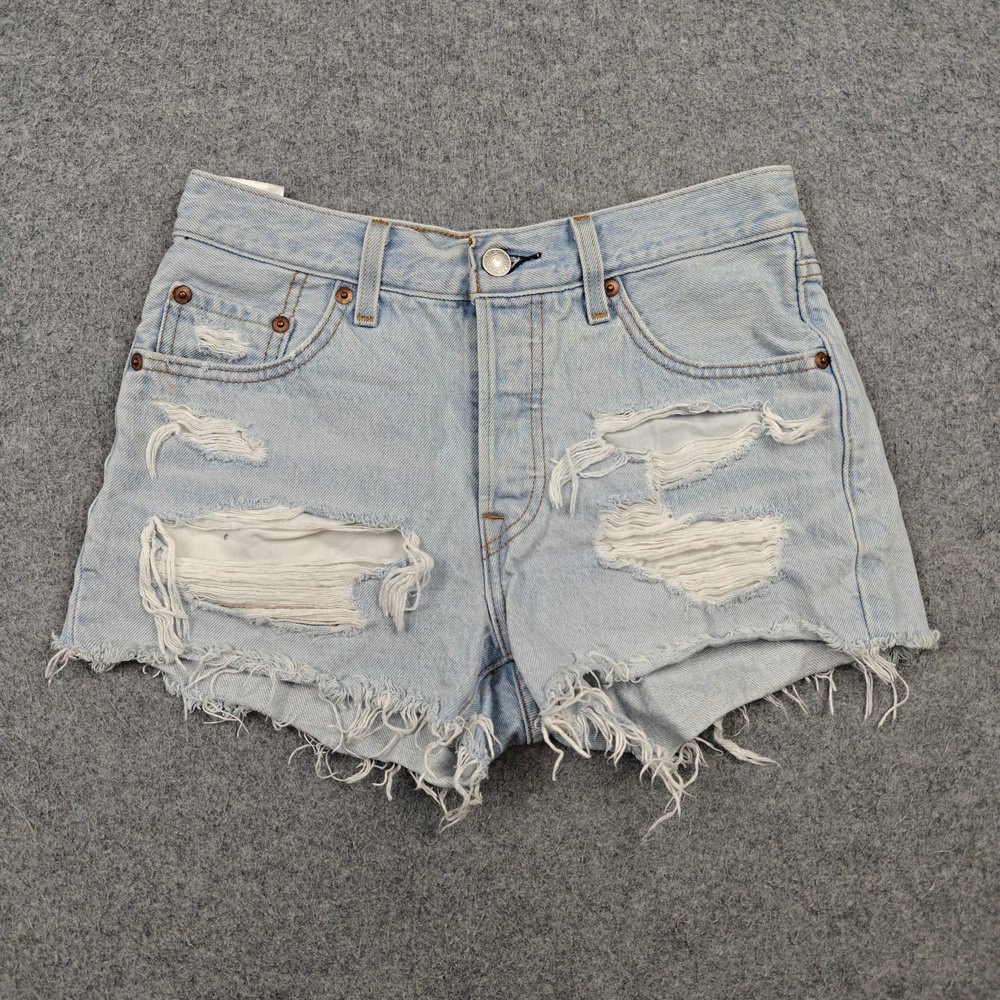 Levi's Shorts Womens 25 Blue Cut-Off Distressed Frayed Hem 5-Pocket Denim